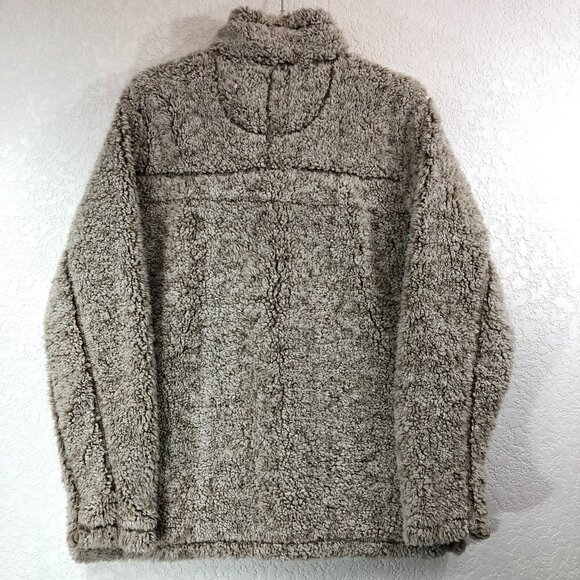 Grizzly Tan And White Heathered Sherpa 1/4 Zip Pullover - Picture 2 of 5